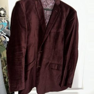 42 L Burgundy Velvet Jacket